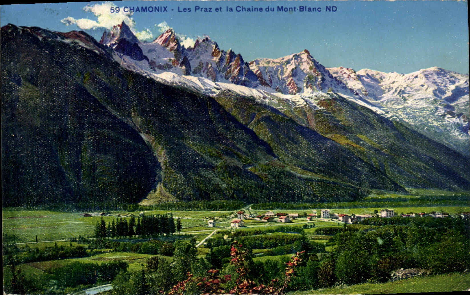 CPA Chamonix Les Praz et la Chaine du Mont Blanc