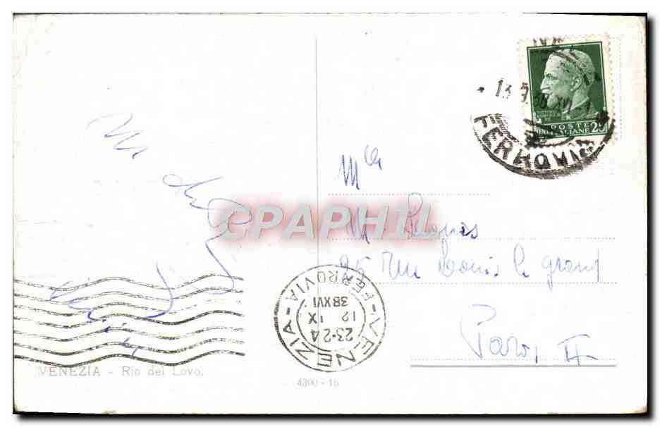 CPA Venizia Rio del Lovo — Verso