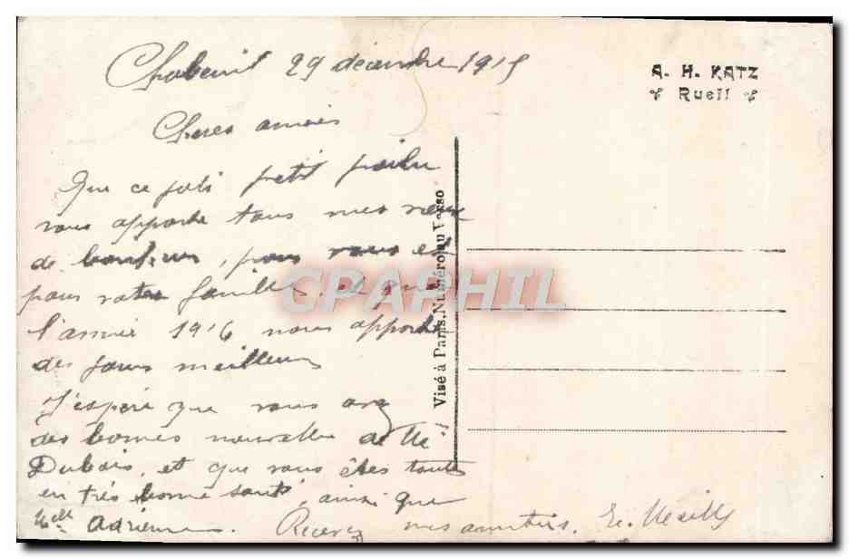 CPA Bonne Annee Femme Soldat Militaria — Verso
