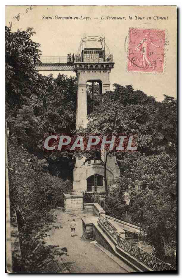 Saint-Germain-en-Laye — L'Ascenseur, la Tour en Ciment — Carte postale