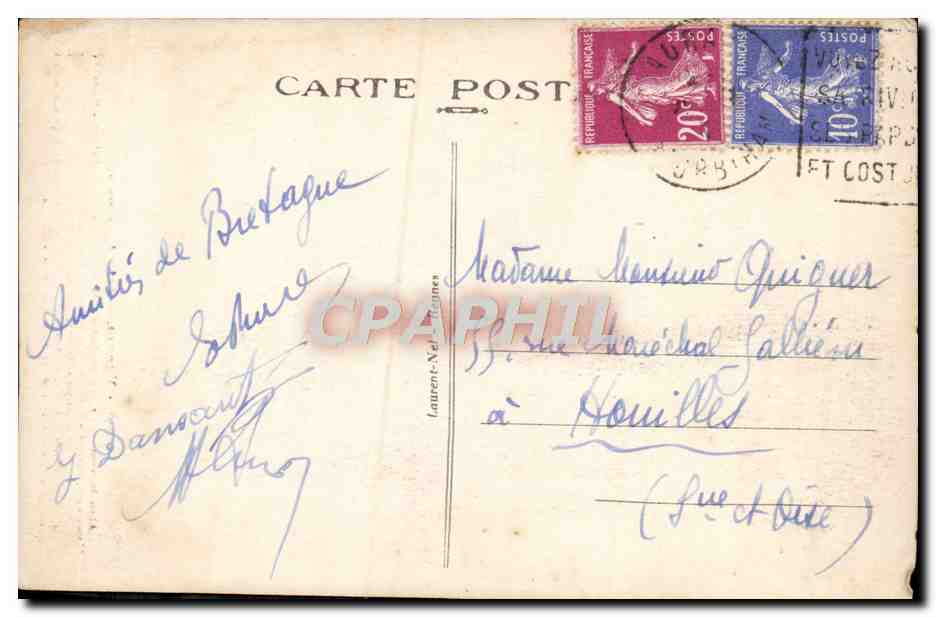 CPA Vannes Porte du Bourreau — Rückseite