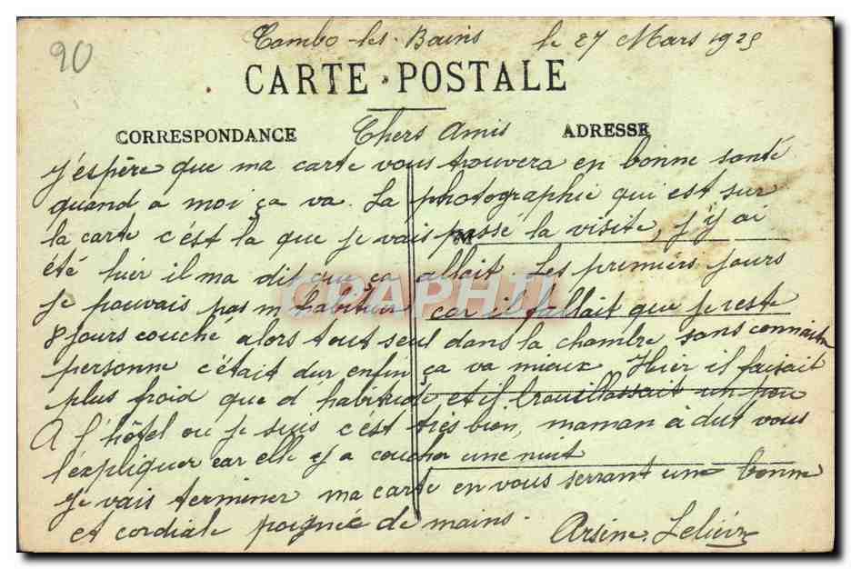 CPA Cambo Sanatoriurn de Cambo Le parc — Rückseite