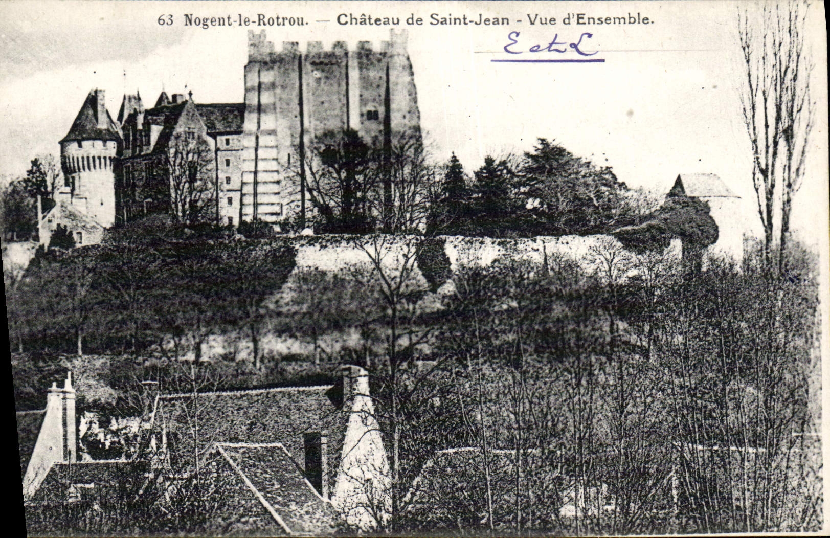 Nogent-le-Rotrou — Château de Saint-Jean — Vue d'Ensemble. Éditeur EotL, n°63