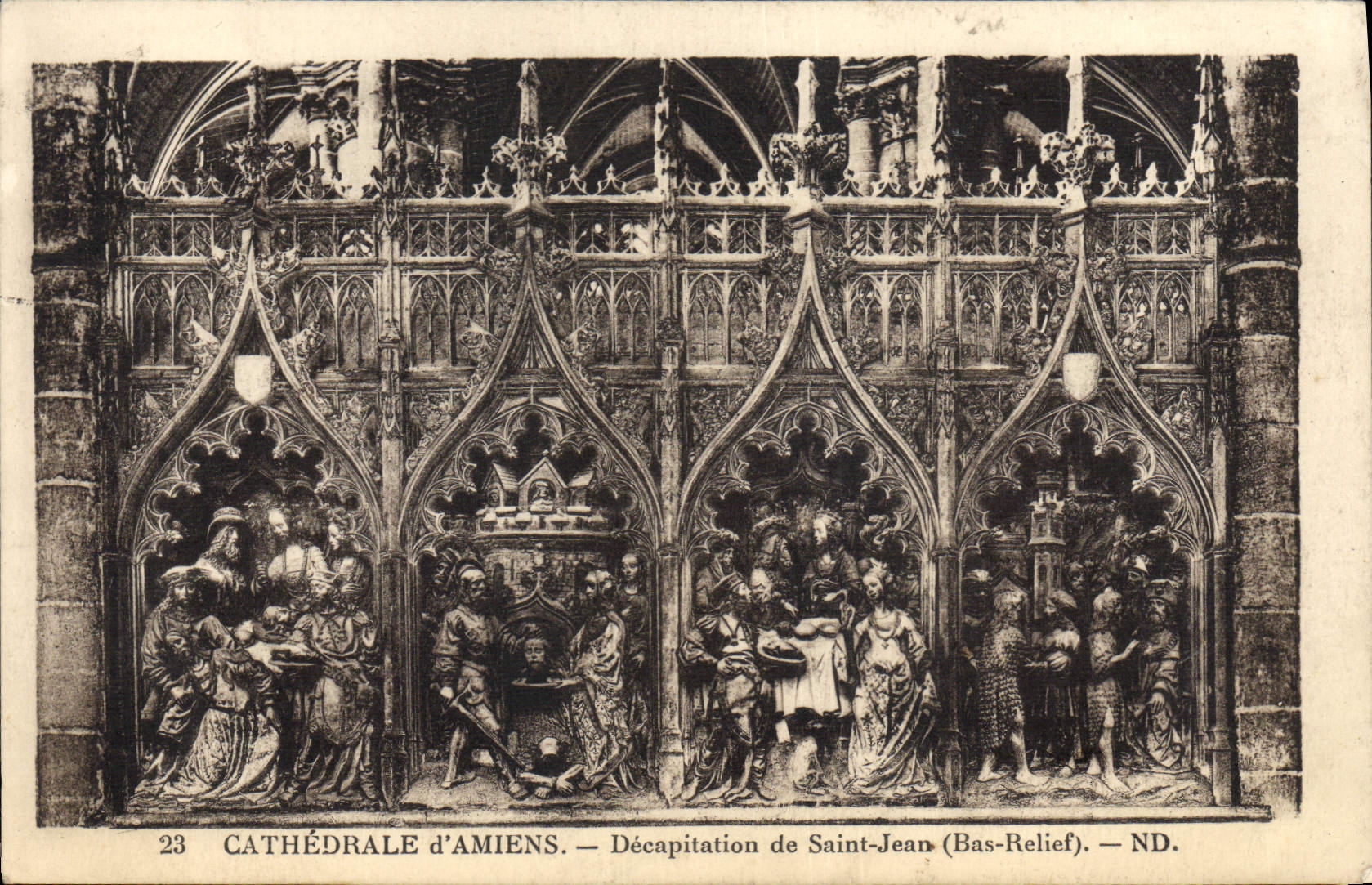 Cathédrale d'Amiens — Décapitation de Saint-Jean (Bas-Relief) — ND.