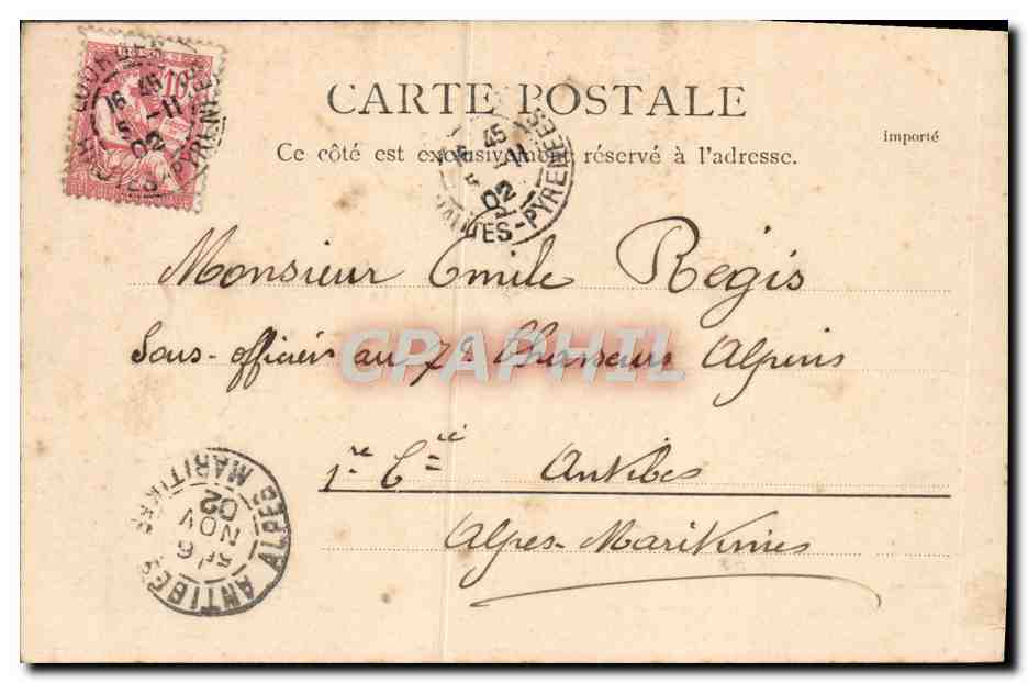 CPA Lourdes Funiculaire Sur le Pic du Jer — Verso