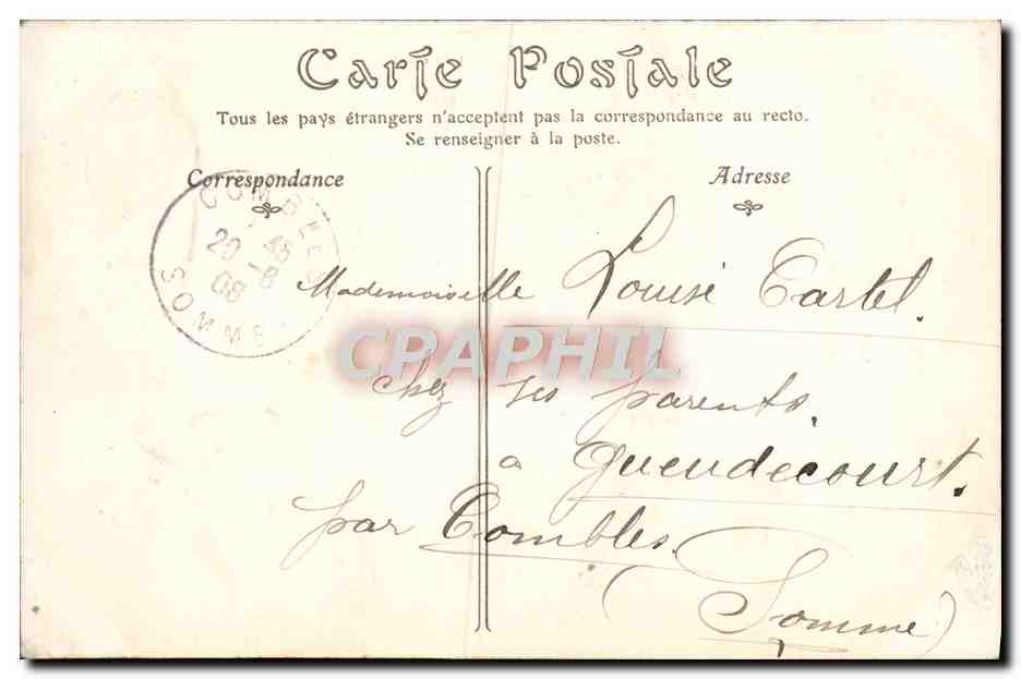 Château de CHANTILLY — Côté nord-ouest — Éditeur non identifié, n° de série 2 — Rückseite
