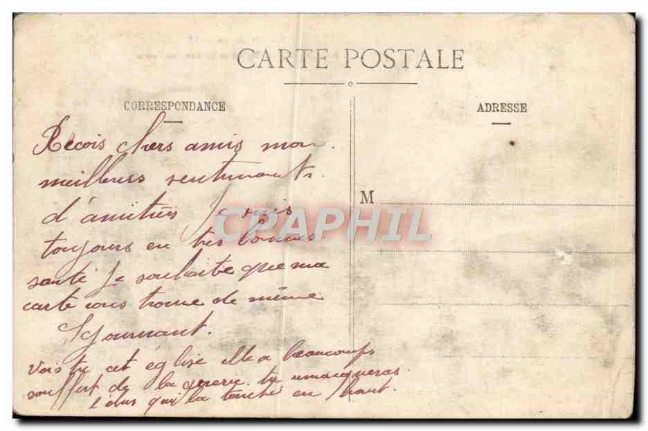 Baccarat - L'Église et la Rue des Ponts — Guerre de 1914-15 — Éditeur : Giverné Antulée — Rückseite