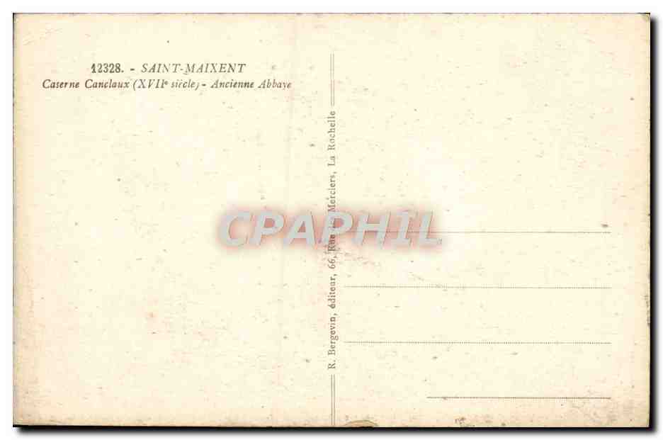 CPA Saint Maixent Caserne Canclaux Ancienne abbaye — Reverso