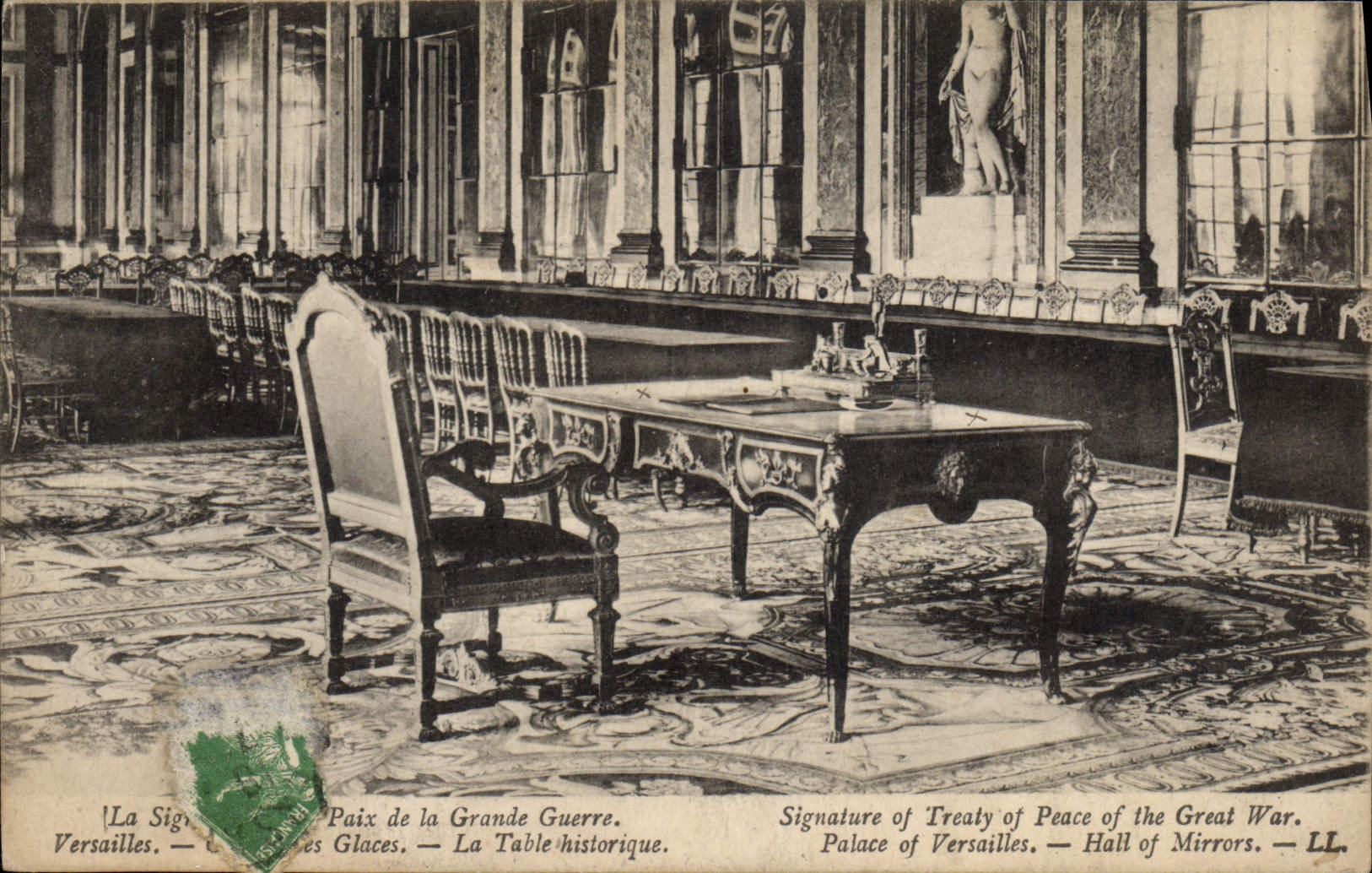 Versailles — Hall of Mirrors — Signature of Treaty of Peace of the Great War — LL