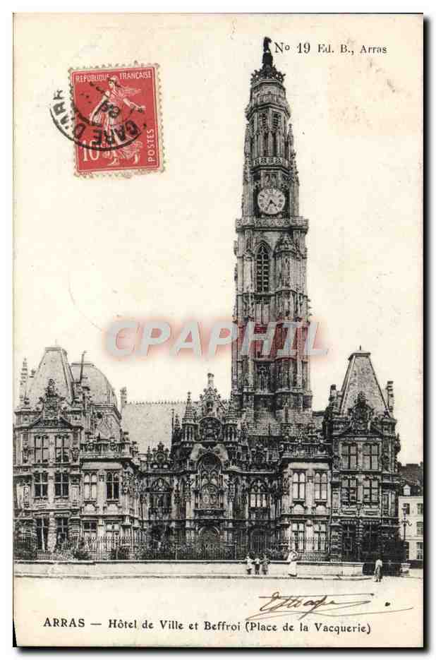 Arras — Hôtel de Ville et Beffroi (Place de la Vacquerie) — Ed. B., Arras, No 19