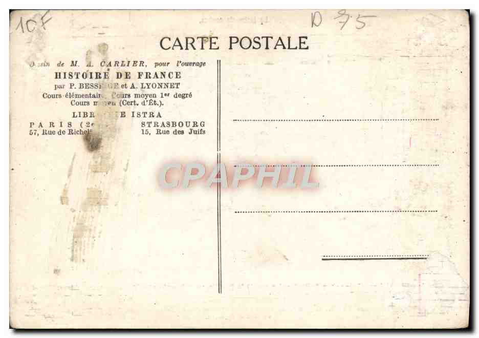 CPA La Lettre De Cachet Paris Bastille — Verso