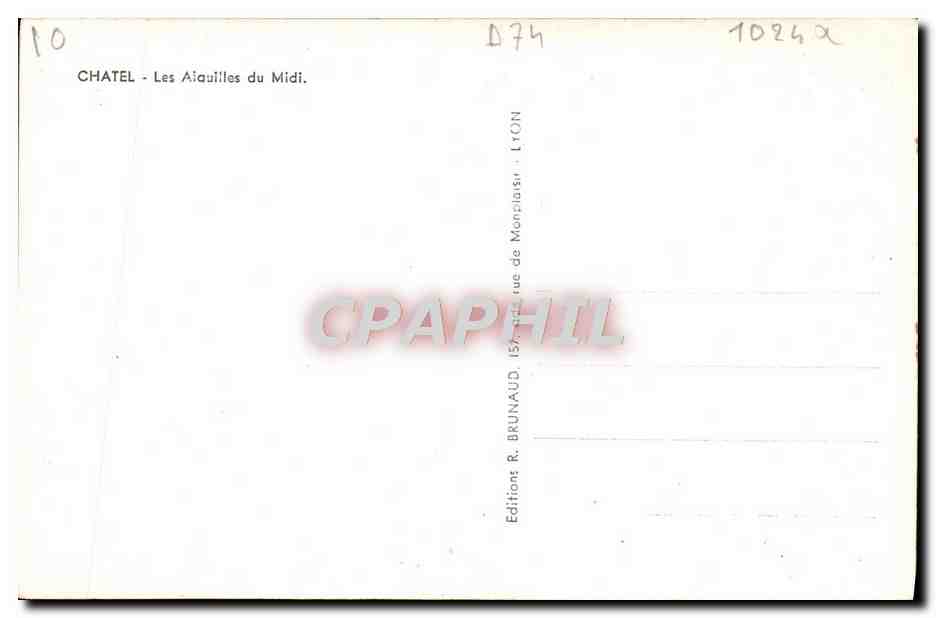 Châtel - Les Aiguilles du Midi — Éditions R. Brunaud, Lyon — Verso