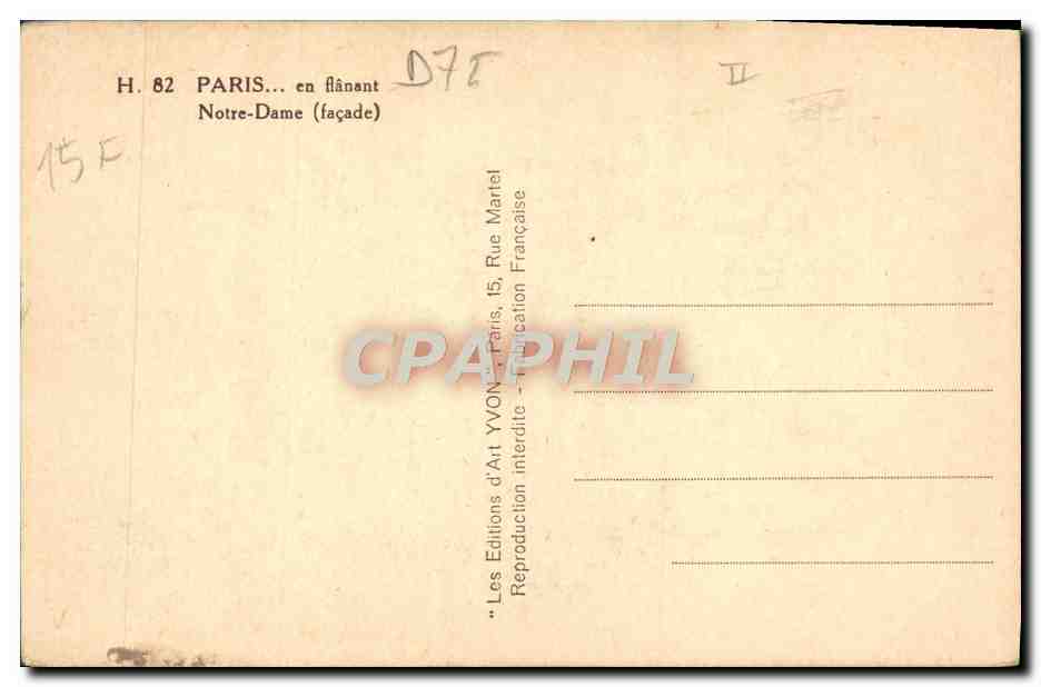 CPA Paris En Flanant Notre Dame — Verso