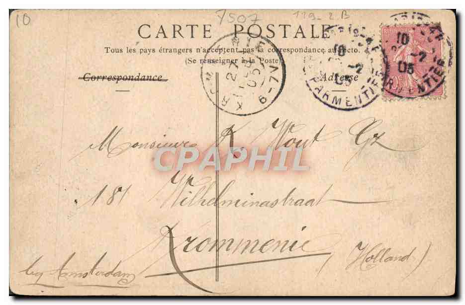 CPA Paris Hotel des Invalides La Chapelle Saint Louis — Verso
