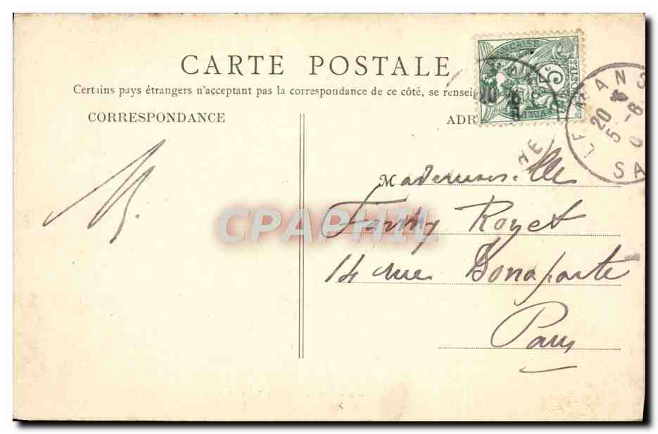 CPA Le Vieux Mans Le Grabatoire — Rückseite