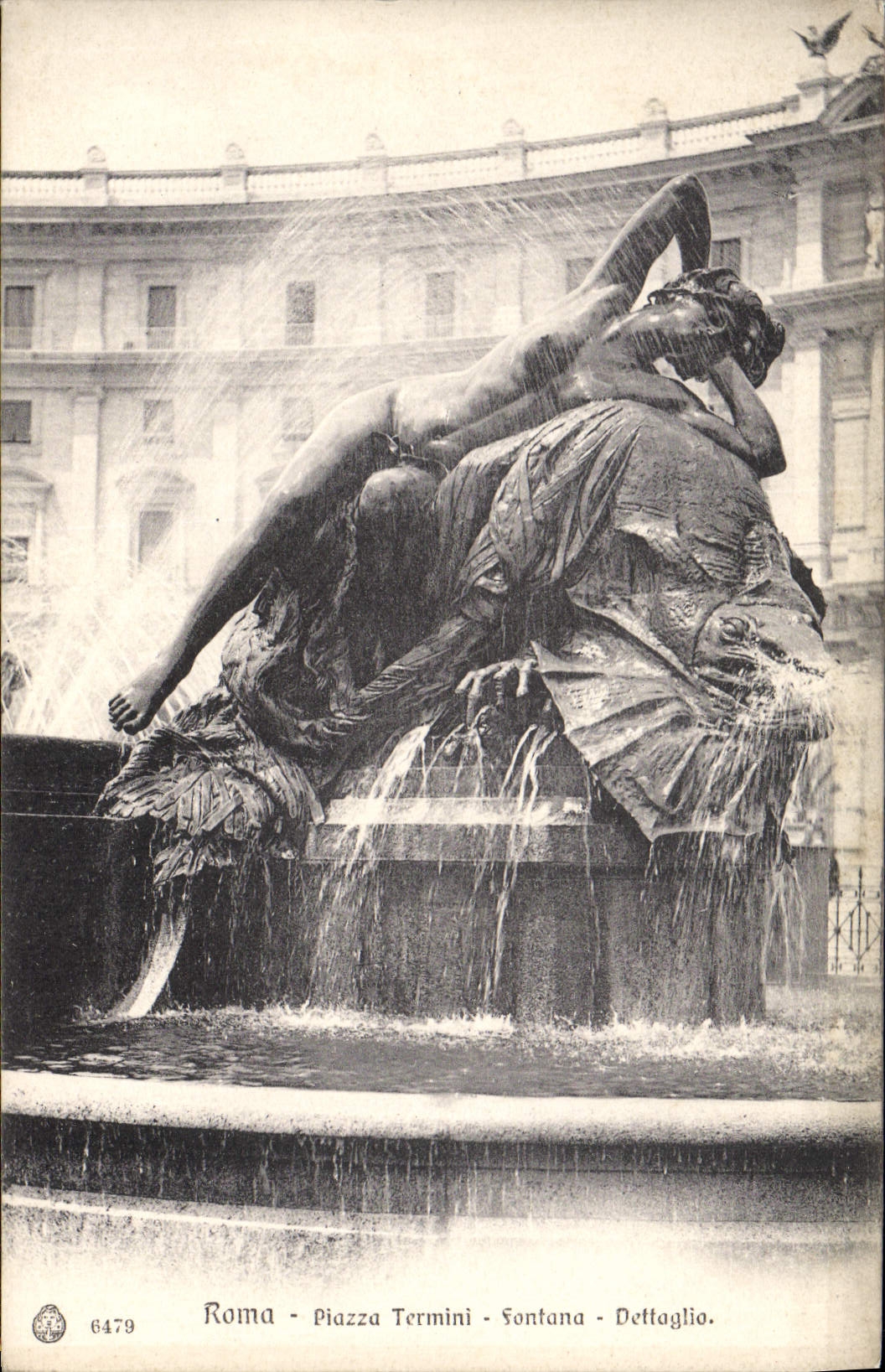 CPA Roma Piazza Termini Fontana Dettaglio