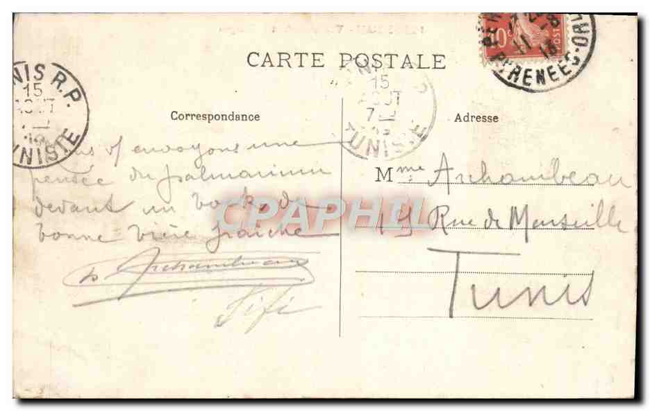 CPA Perpignan Vue Generale Et Le Canigou — Rückseite