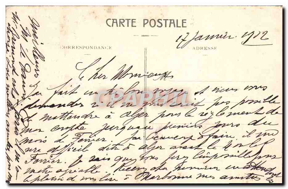CPA Narbonne La Cathedrale Saint Just — Rückseite