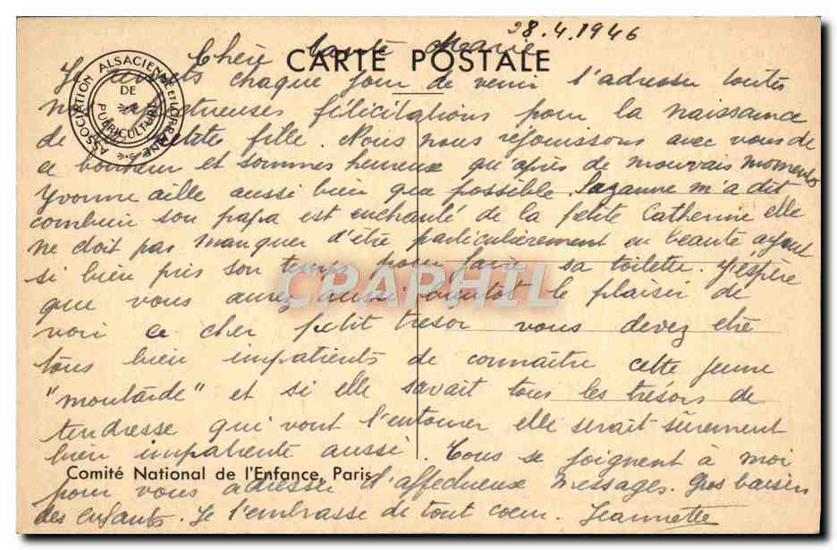 CPA Van Dyck Tete D'Enfant — Verso