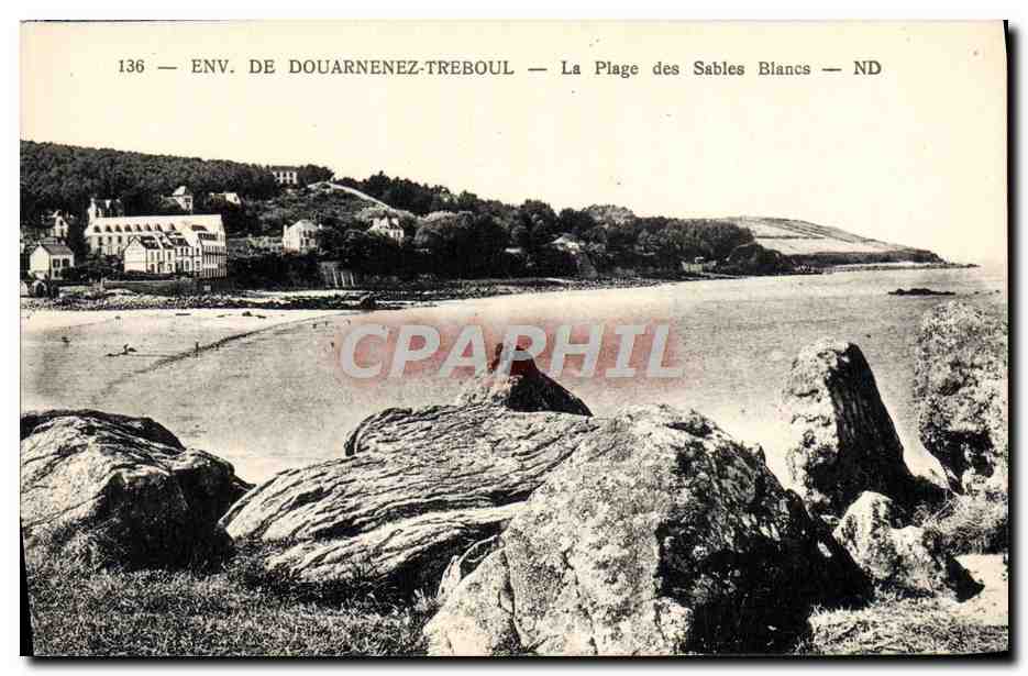 CPA Environs de De Douarnenez Treboul La Plage Des Sables Blancs