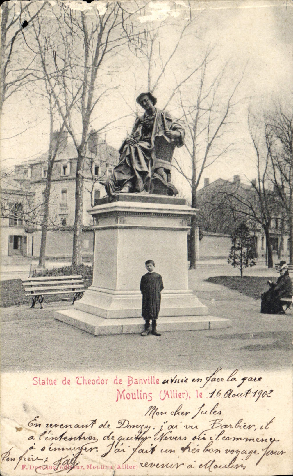 CPA Statue De Theodor De Banville Moulins