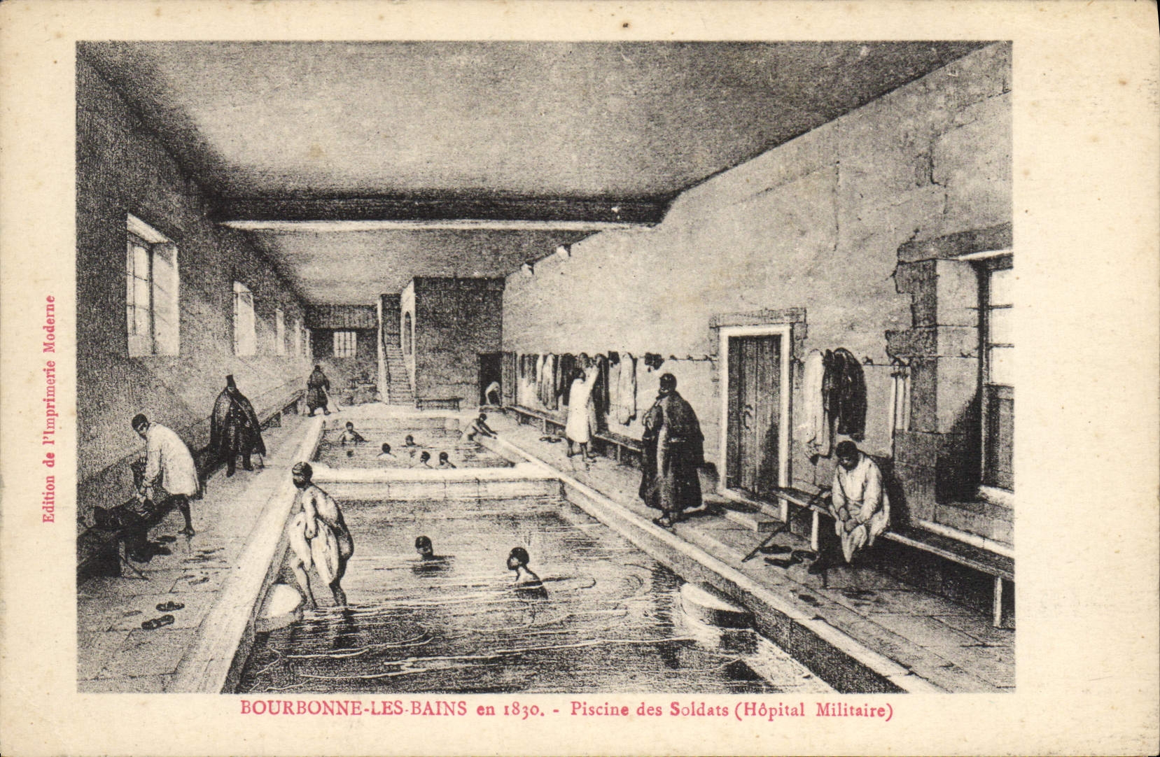 CPA Bourbonne Les Bains Piscine des soldats Hopital militaire Militaria