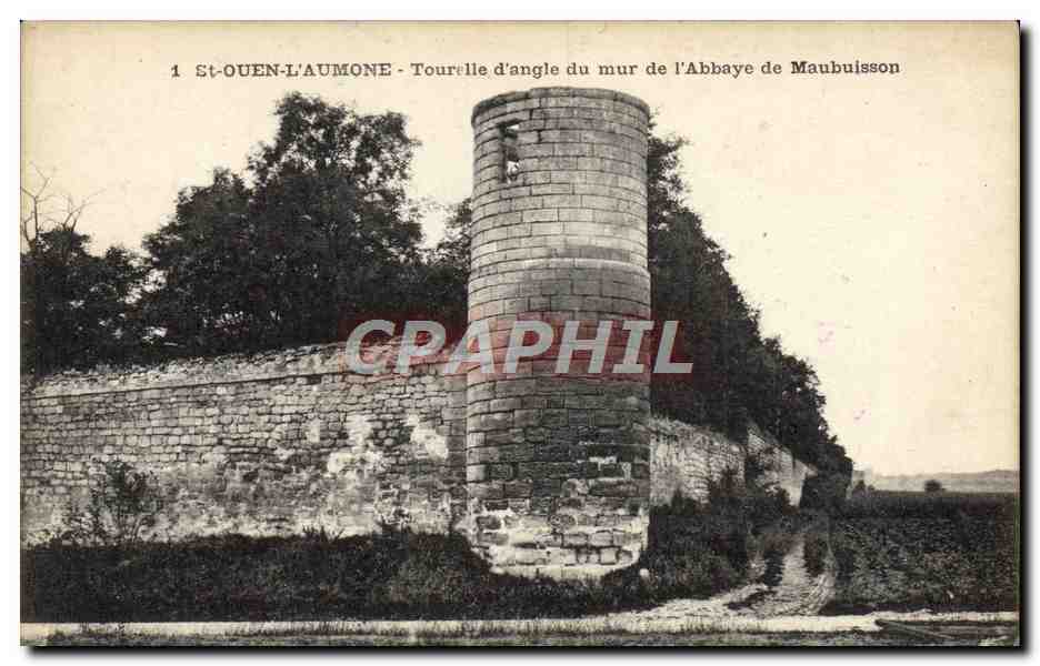 CPA St Ouen L'Aumone Tourelle D'Angle Du Mur de l'abbaye de Maubuission