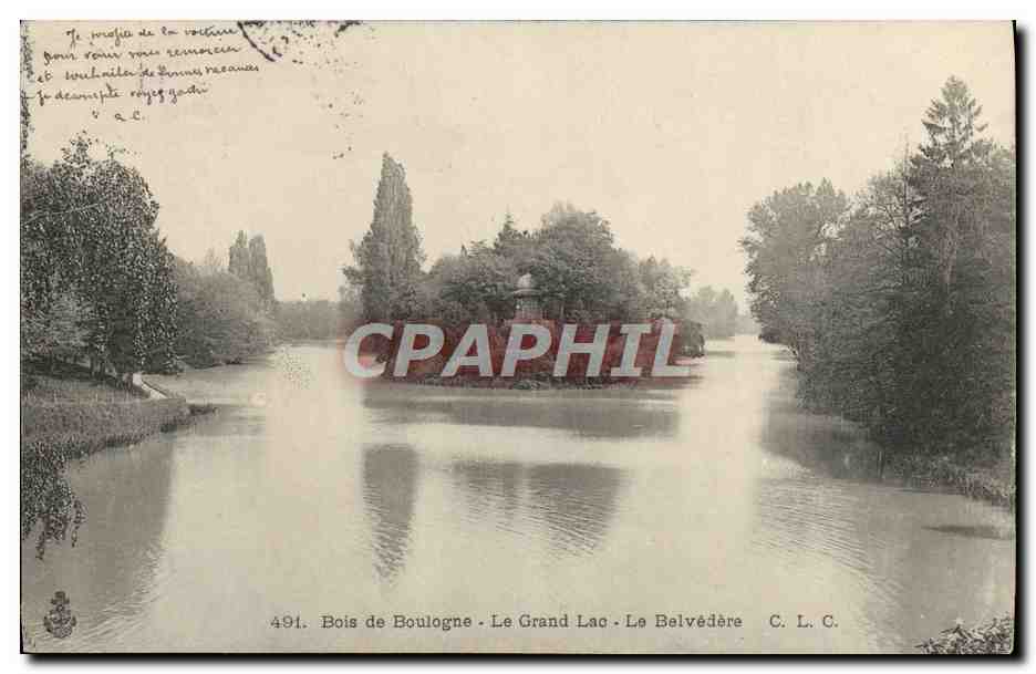 CPA Bois De Boulogne Le Grand Lac Le Belvedere