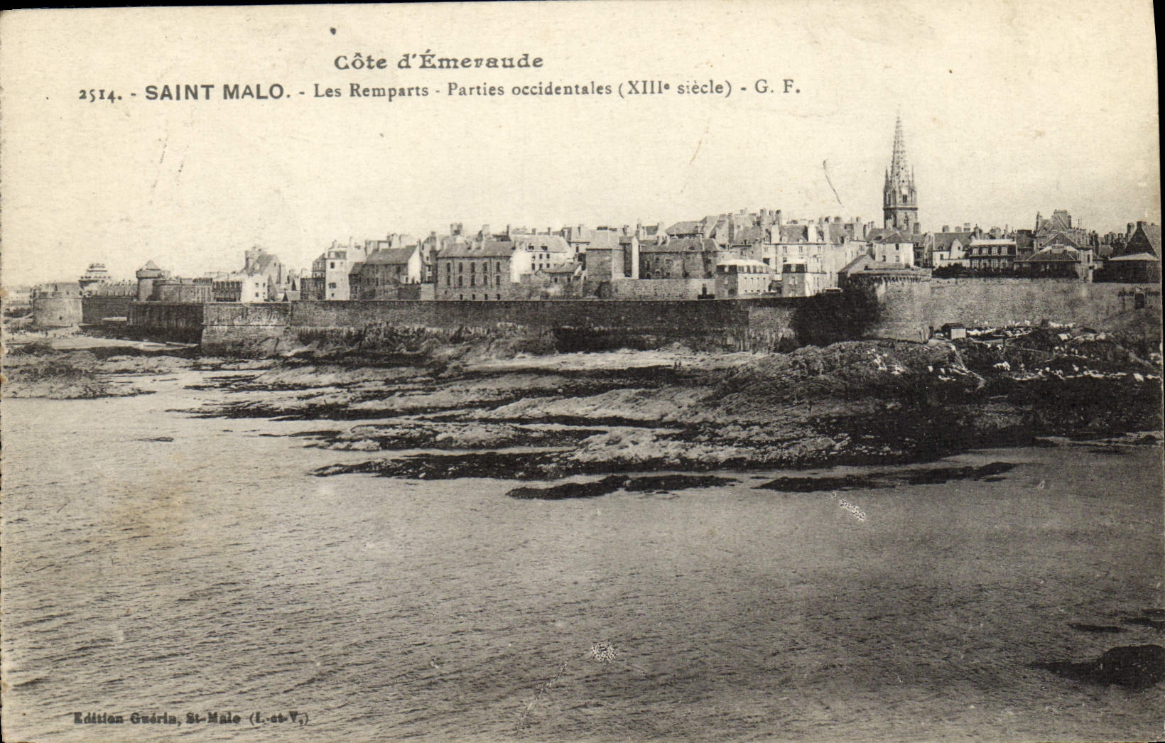 Antike Ansichtskarte Saint Malo Die westlichen Teile der Mauern