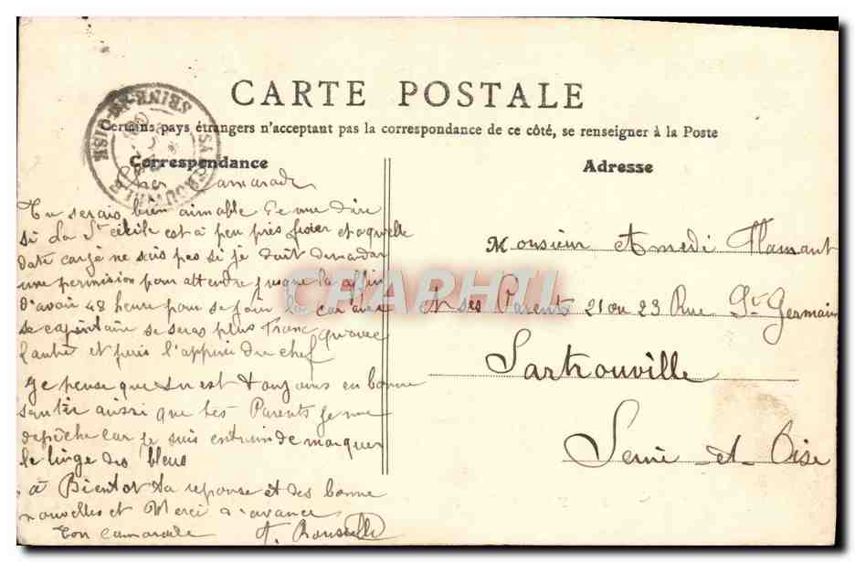Fontainebleau (S.-et-M.) — La Grotte des Pins — B.F. Paris, n°51 — Rückseite