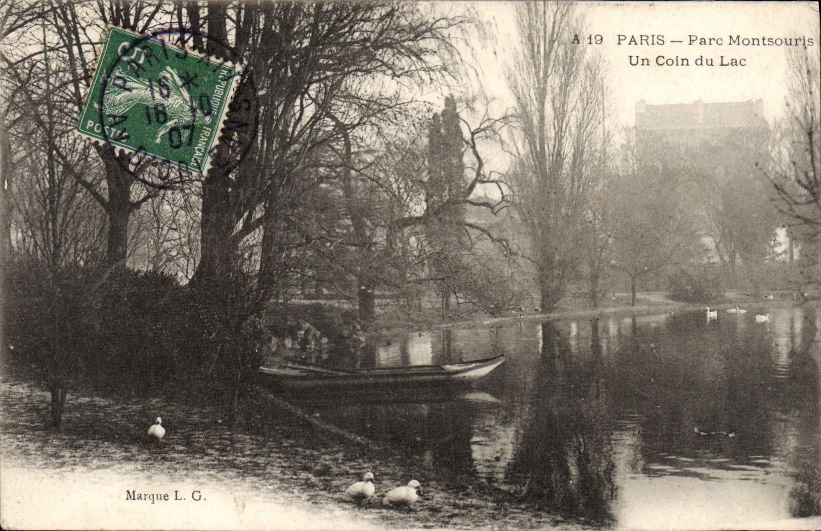 CPA Paris Parc Montsourls Un Coin Du Lac