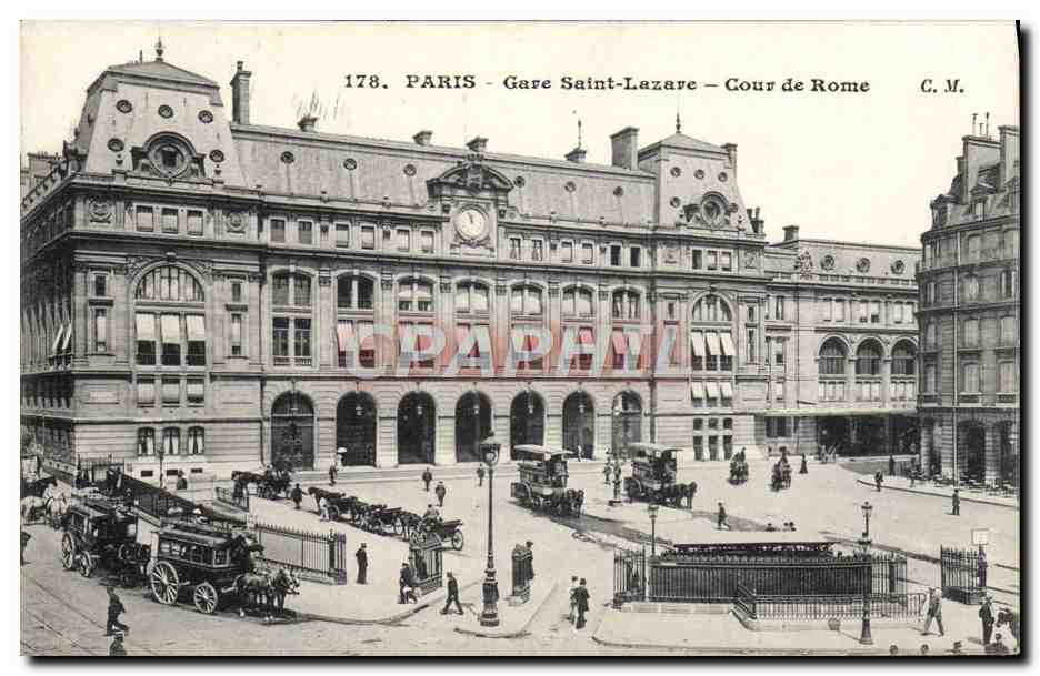 CPA Paris Gare Saint Lazare Cour De Rome