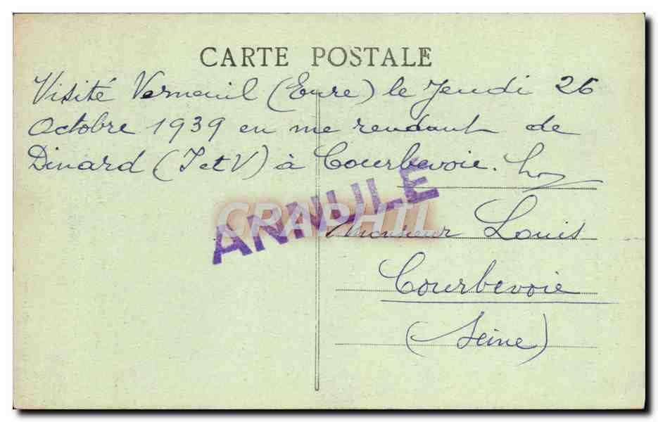 Verneuil (Eure) — Église de la Madeleine avec son clocher gothique — ti Foncanil, édit. Dreux — Rückseite