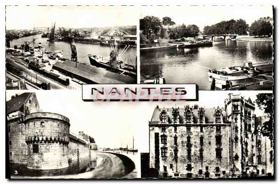 CPM Nantes Les quais Pont Saint Mihiel Chateau des Ducs 