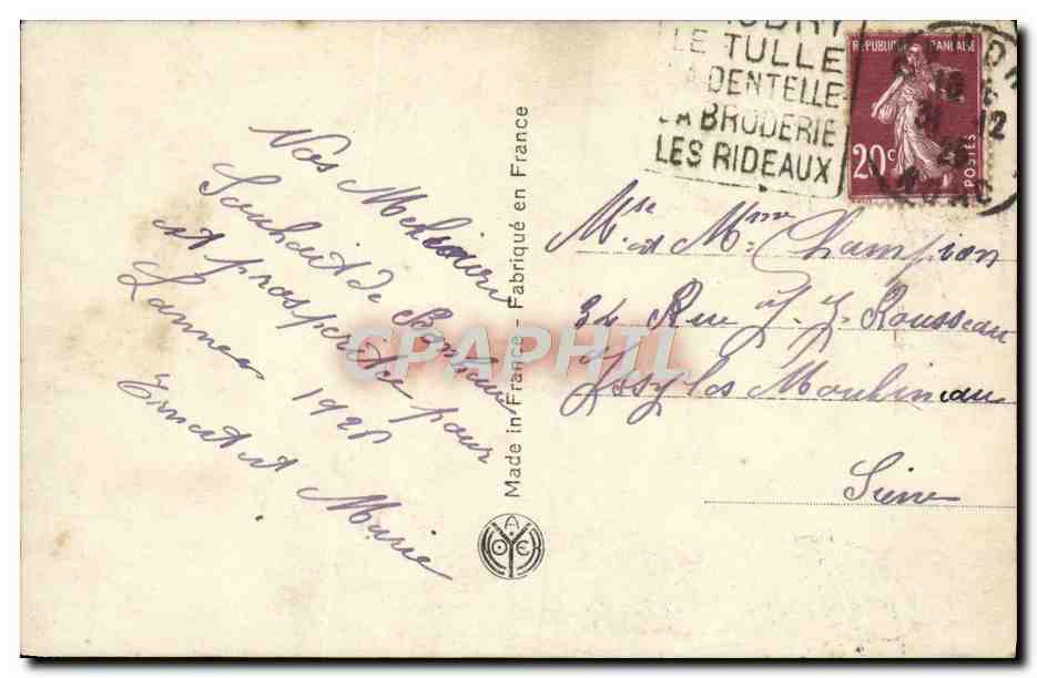 CPA Bonne Annee Fleurss — Rückseite