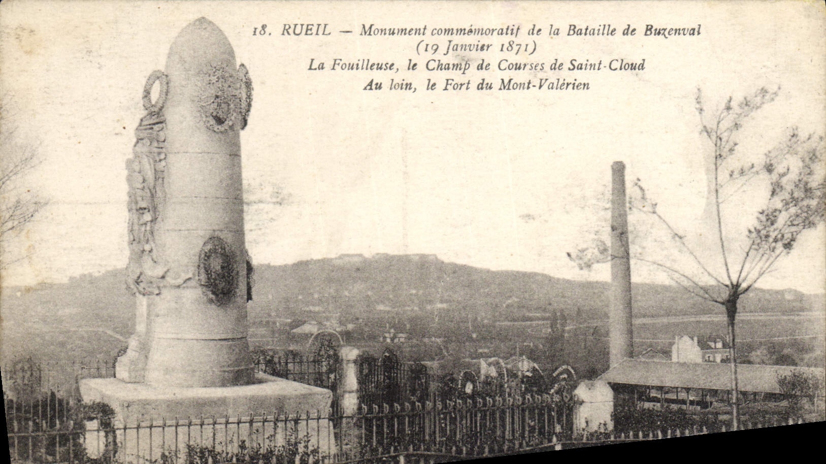 CPA Rueil Monument Commemoratif de la bataille de Buzenval La Fouilleuse Le champ de courses de Saint Cloud 