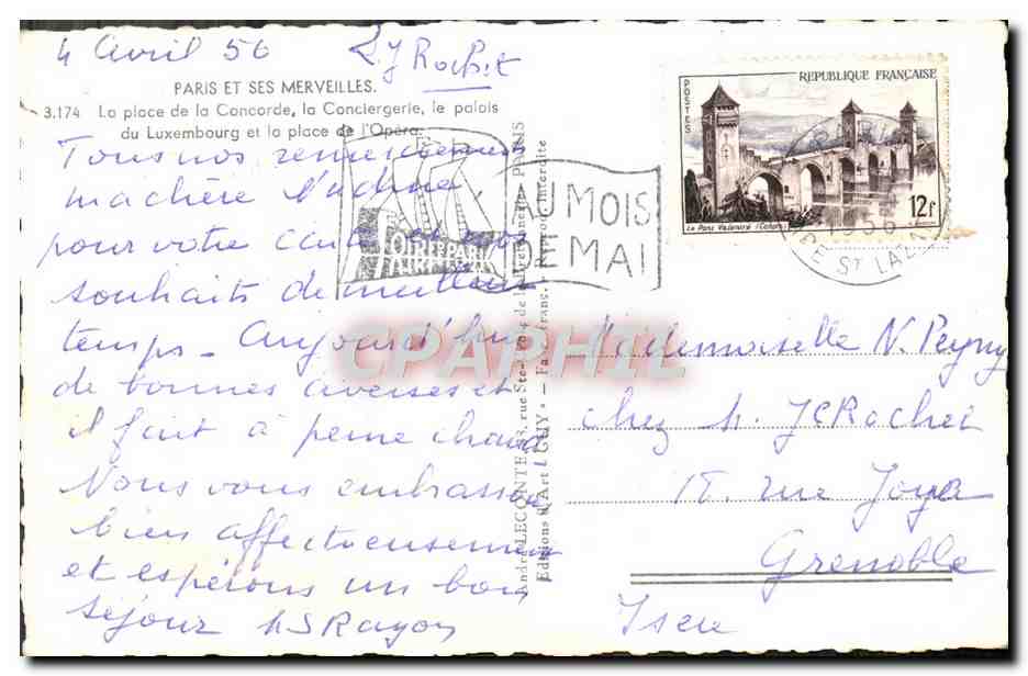 Paris et ses merveilles — Place de la Concorde, Conciergerie, Palais du Luxembourg et Opéra — Éditions Guy — Rückseite