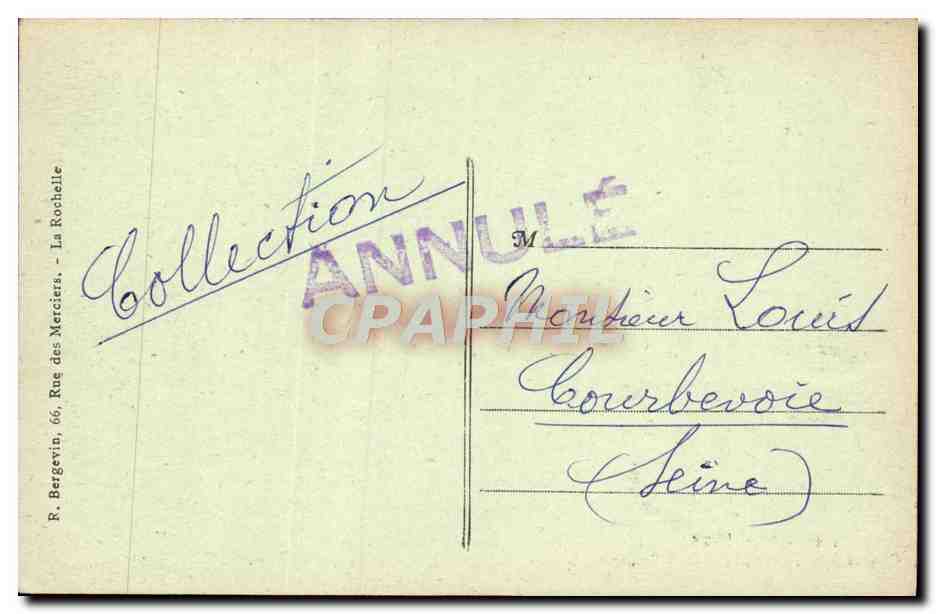 CPA Surgeres Curieux Portail De I'Eglise Style Roman — Back