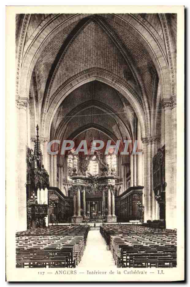 CPA Angers Interieur De La Cathedrale