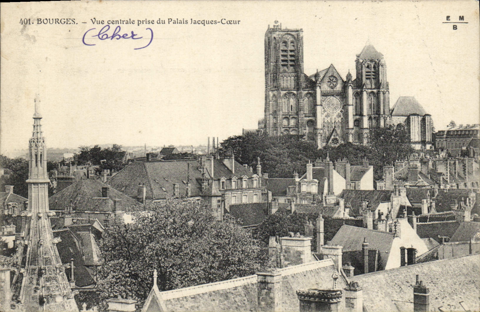CPA Bourges Vue Centrale Prise Du Palais Jacques Coeur