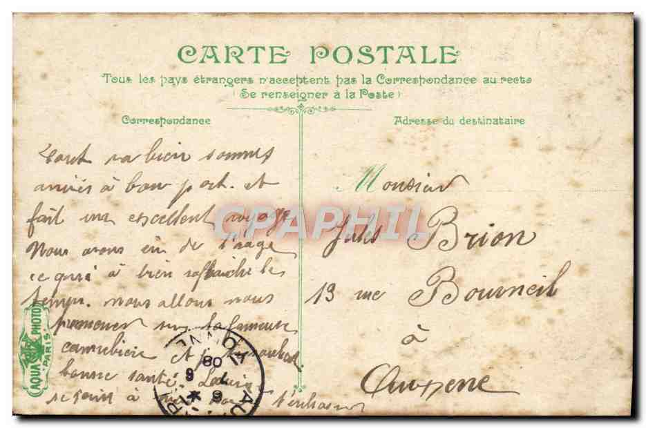 CPA Marseille Le fort St Jean vu du pont a transbordeur — Verso