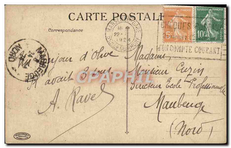 CPA Marseille Le Fort Saint Jean Et La Cathedrale — Verso