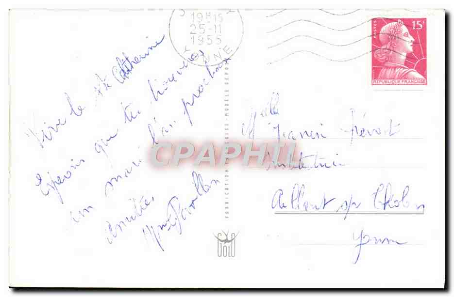 CPA Fantaisie Fleurs Vive Catherine — Verso