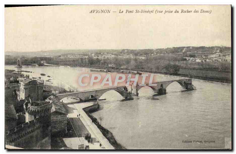 CPA Avignon Le Pont St Benezet Vue prise du rocher des Doms