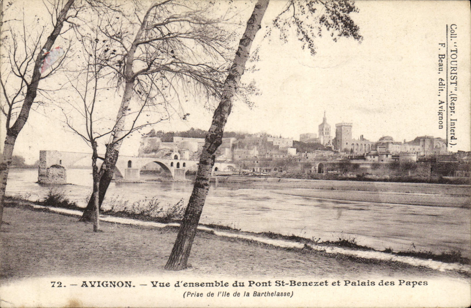 CPA Avignon Vue D'Ensemble Du Pont St Benezet Et Palais Des Papes