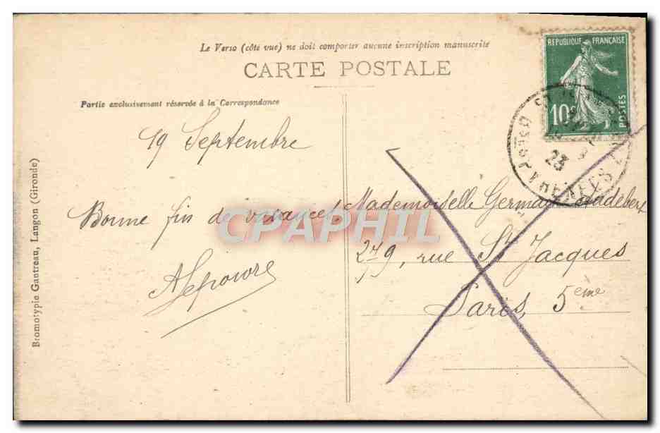 CPA Saint Jean De Luz Un Coin Du Port Maison De I'Infante — Verso
