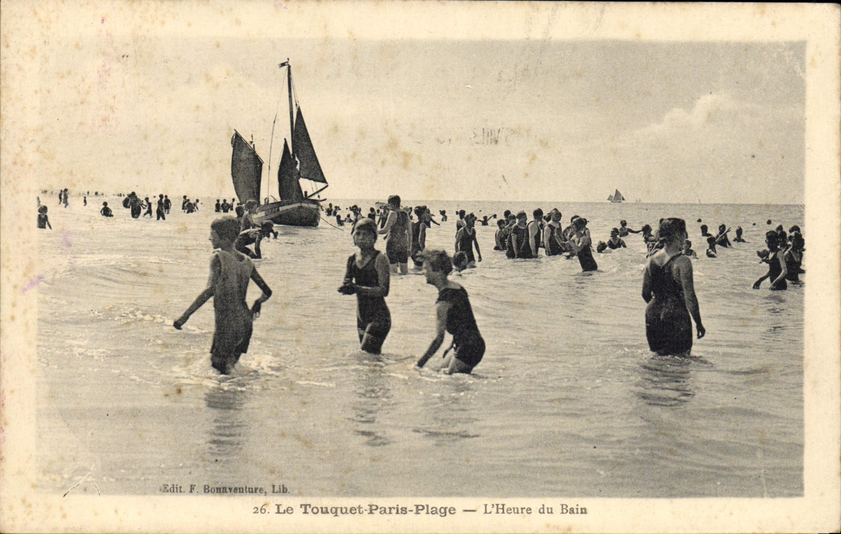 Le Touquet-Paris-Plage — Die Badezeit — Edit. F. Bonaventure, Lib.