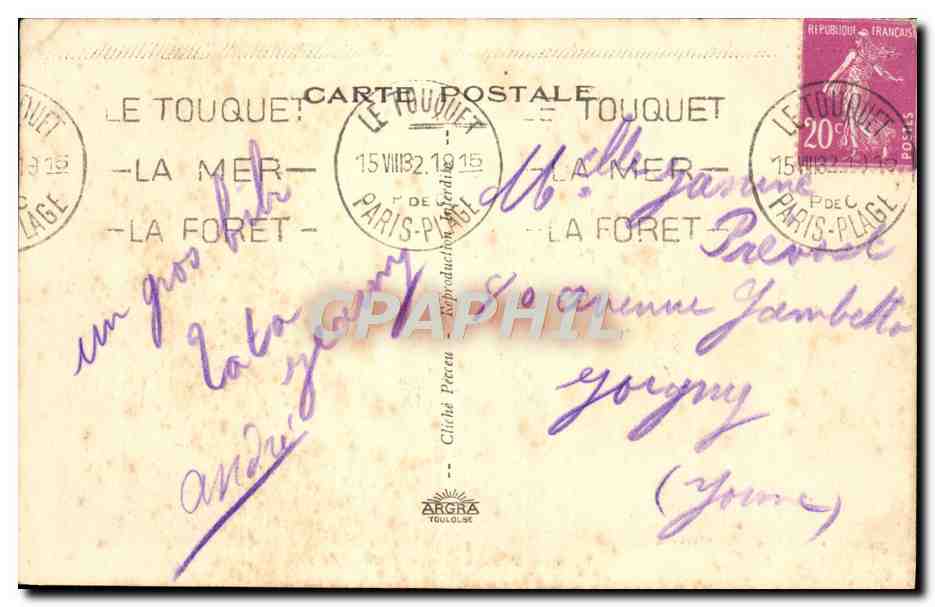 Le Touquet-Paris-Plage — Die Badezeit — Edit. F. Bonaventure, Lib. — Rückseite
