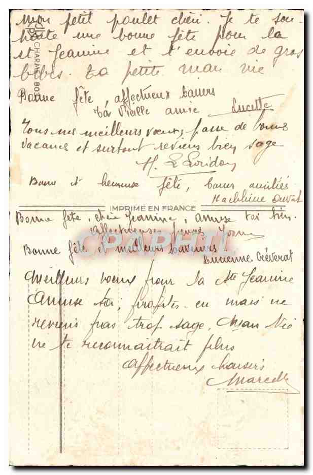 CPA Bonne Fete Fleurs — Verso