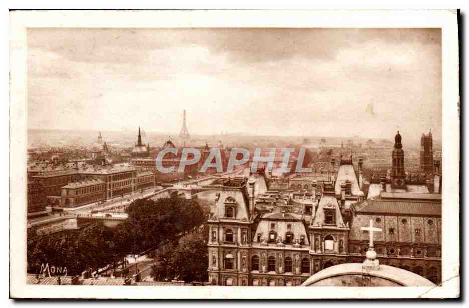 CPA Paris Panorama des Huit ponts